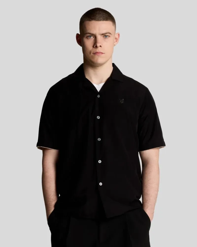 Contrast cuff hirt x837 jet black/ ilk honey-null