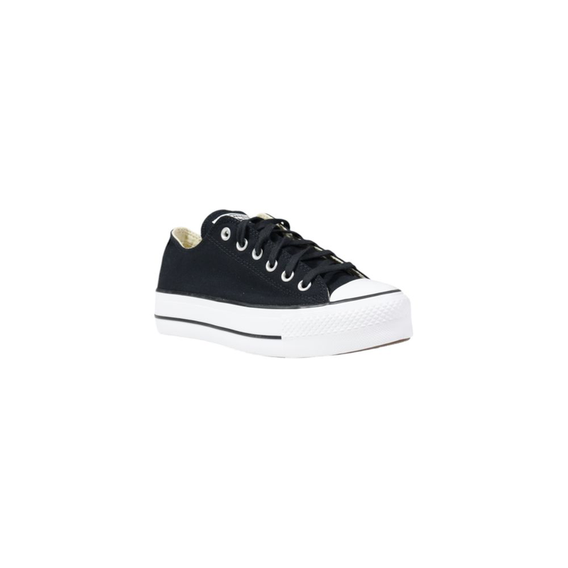 Black fabric platform sneakers-null