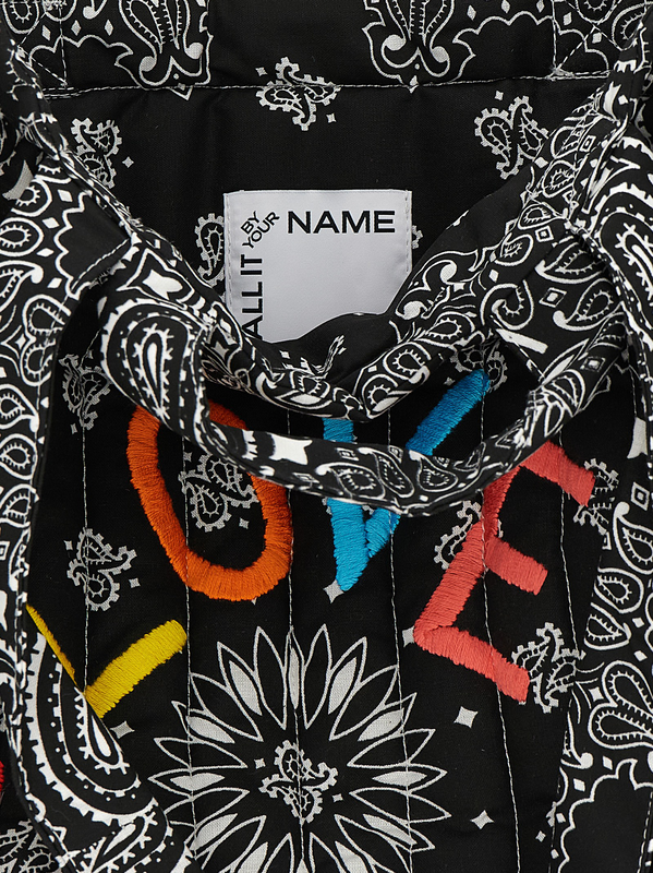 Black cotton tote bag-null
