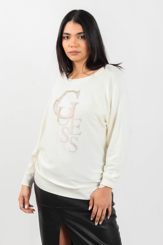 Selena logo knitted top sleeveles - guess-null