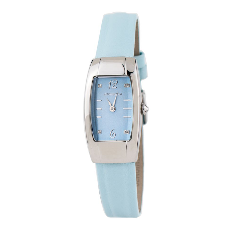 Blue leather dress watch-null