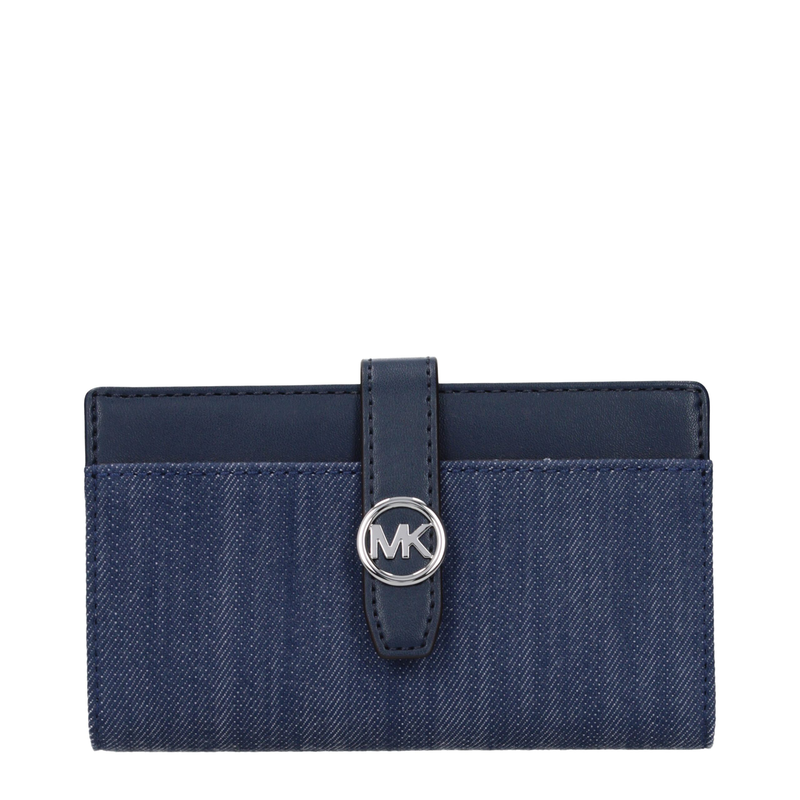 Blue fabric wallet-null