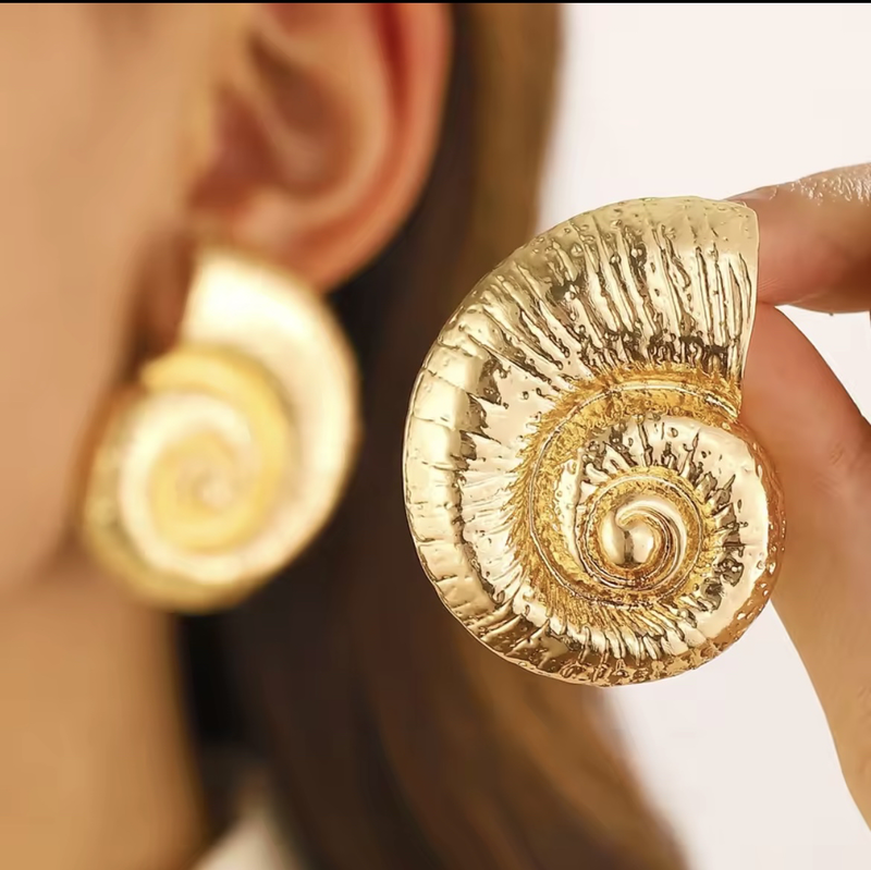 Product image: Big conch stud earrings - holiday accessories-null