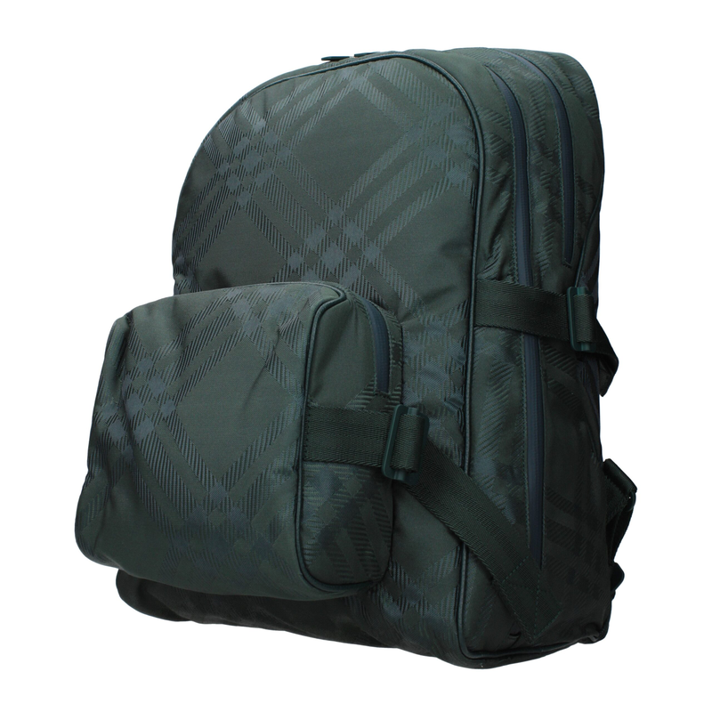 Green fabric backpack-null