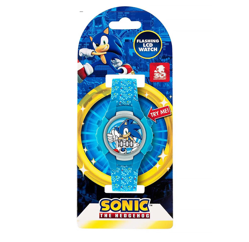 Sonic the hedgehog blue flashing lcd watch, , medium-null