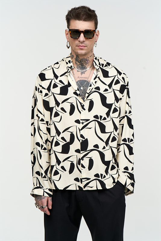 Stefan spring fever stand up collar shirt-null
