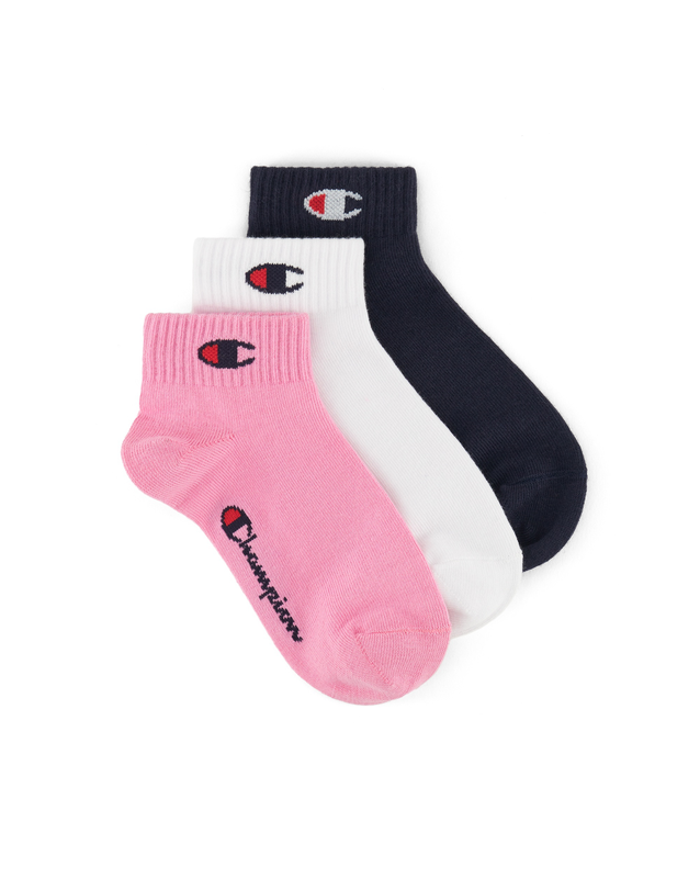 Champion unisex 3pk quarter socks (u30042)-pink image number null
