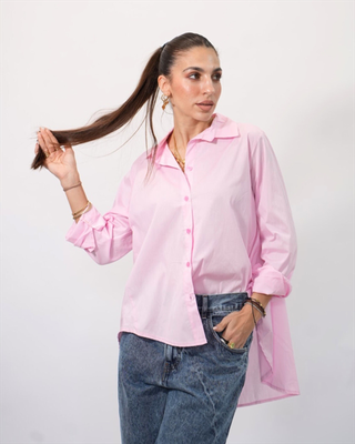 Plain shirt 24017, Pink, medium