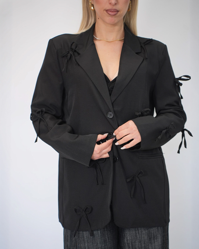 Oversized blazer with bow 87015-null