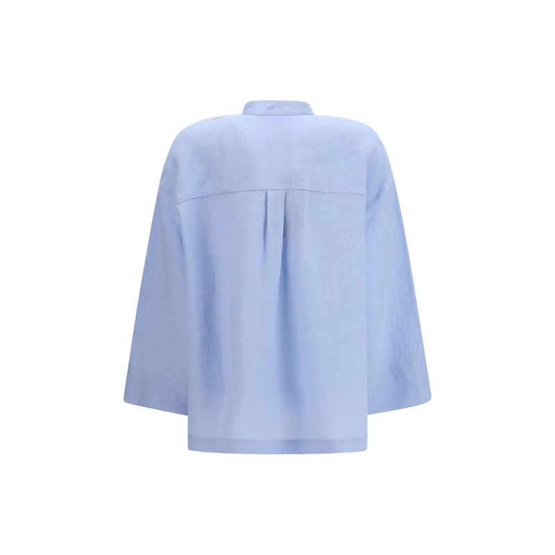 Blue linen dress shirt-null