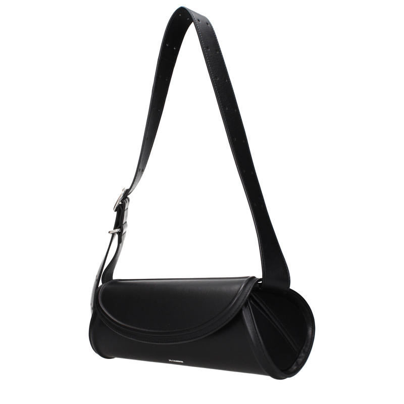 Black leather crossbody bag-null
