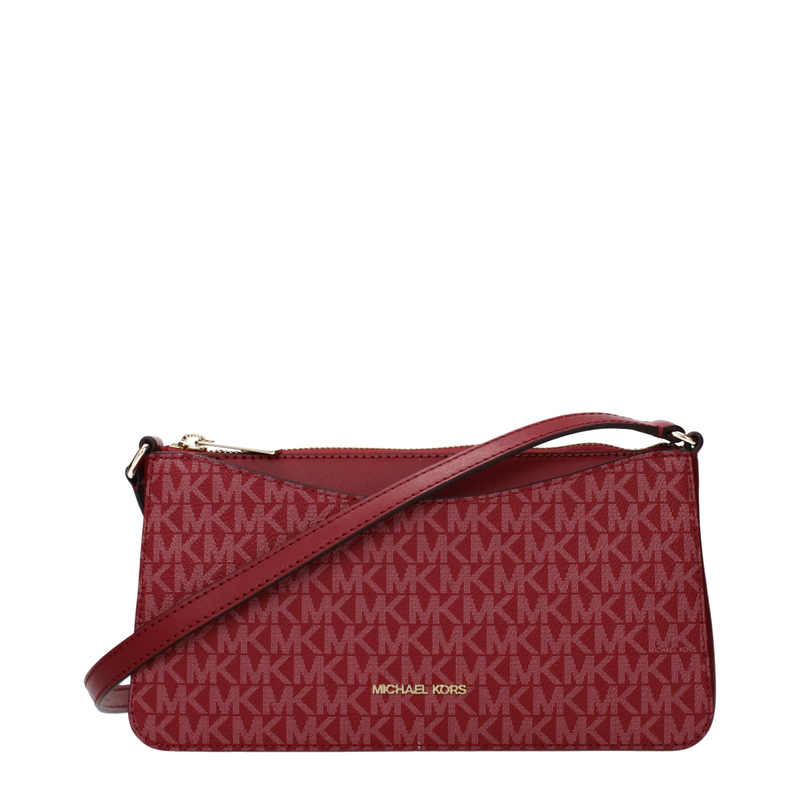 Red fabric crossbody bag-null