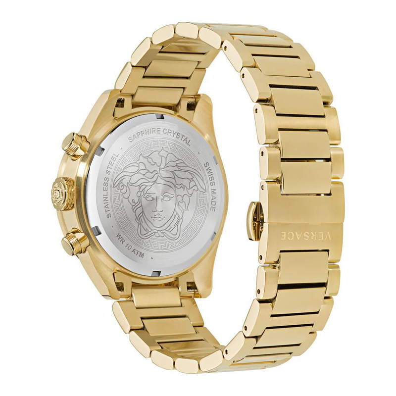 Gold stainless steel dress watch-null