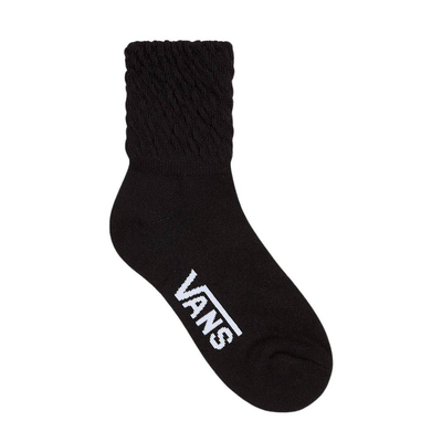 Scrunch crew womens sock (1 pair), Black, medium