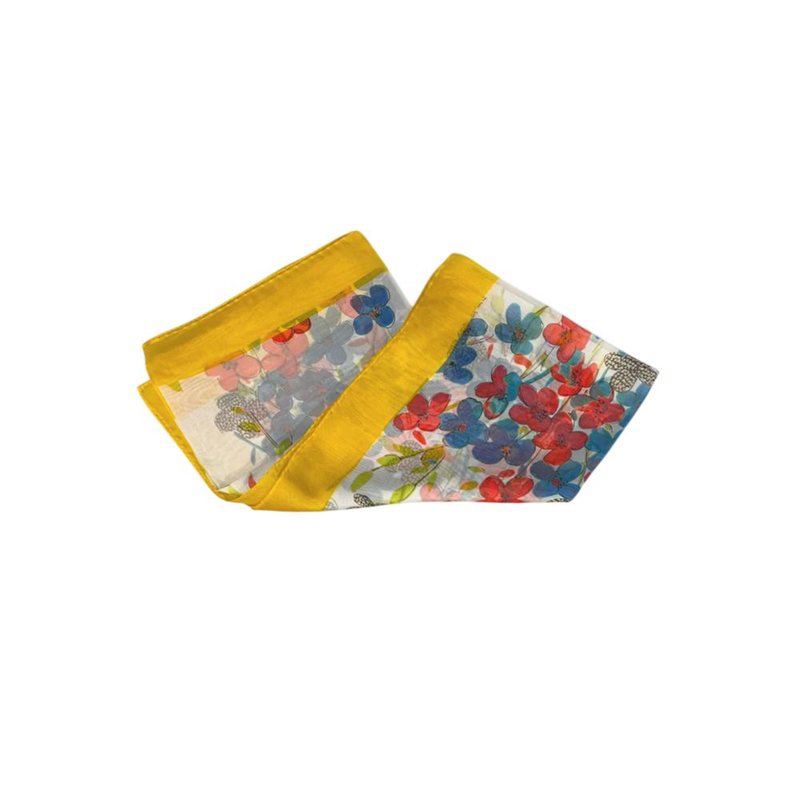 Yellow silk women scarf-null