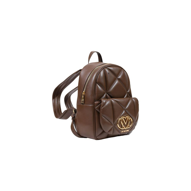 Brown polyethylene backpack-null