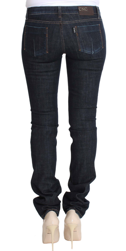 Blue cotton stretch slim fit jeans-null