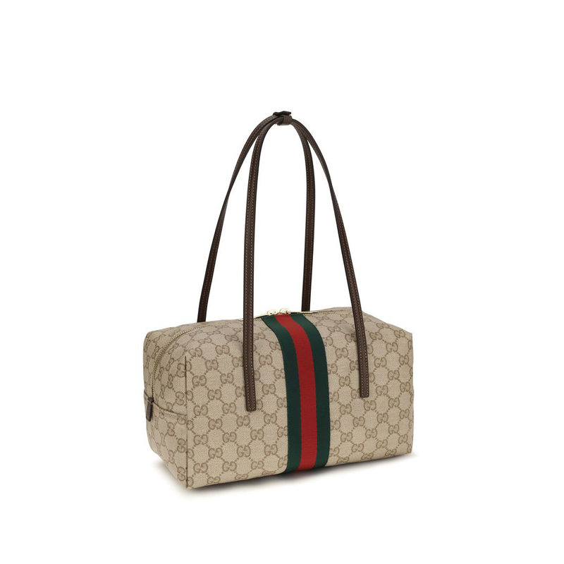 Beige cotton shoulder bag-null