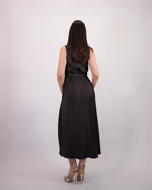 Satin onesleeve dress 6097-null