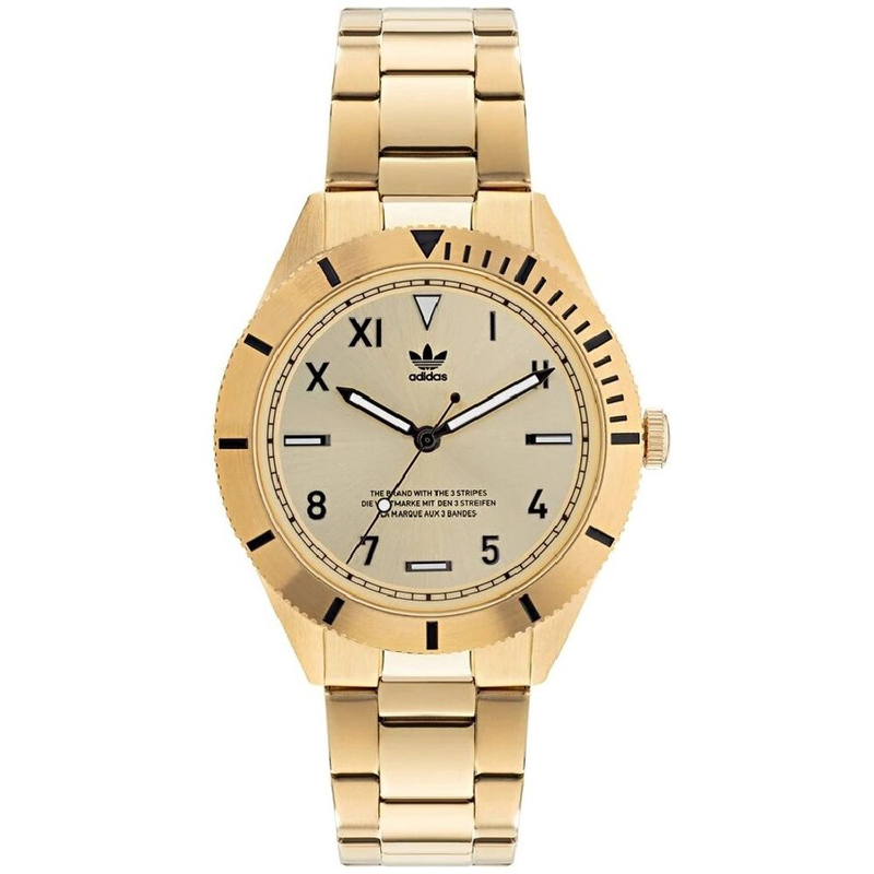 Gold stainless steel dress watch-null