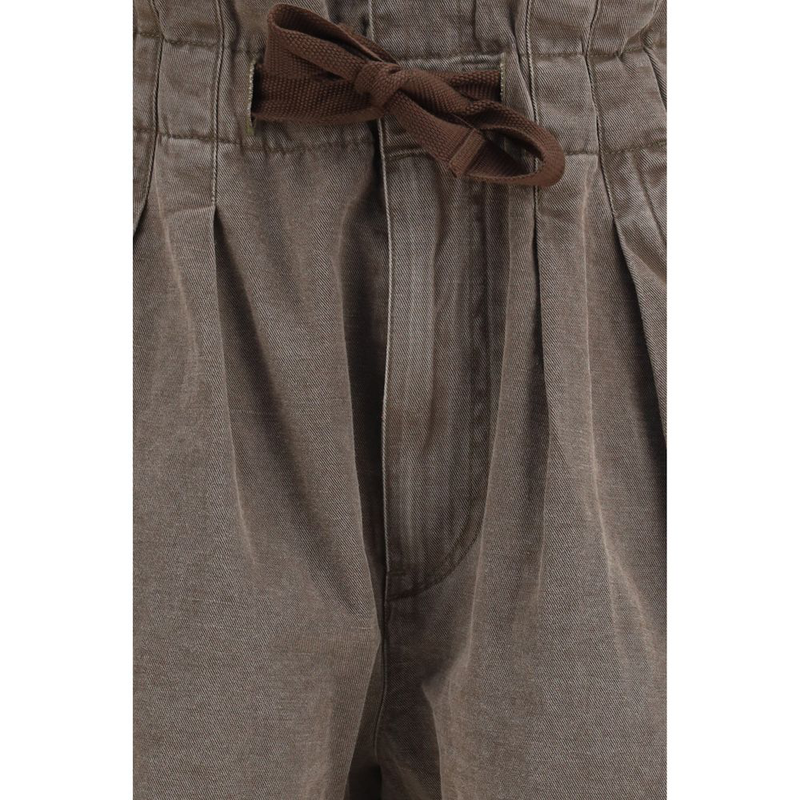 Brown cotton bermuda shorts-null
