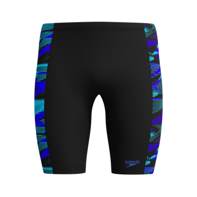 Speedo men's hyperboom panel jammer, Blue, medium