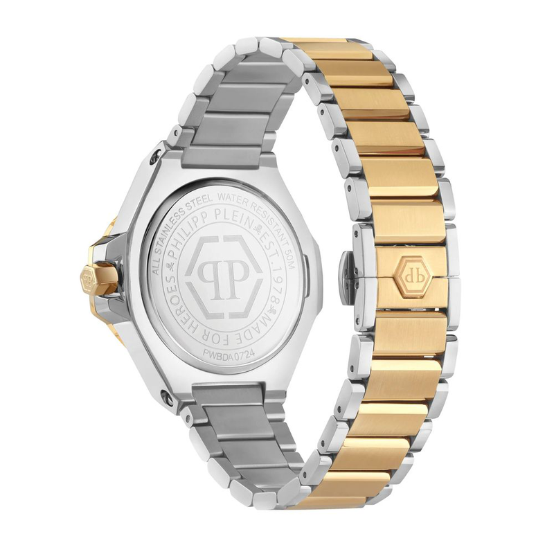 Gold stainless steel dress watch-null