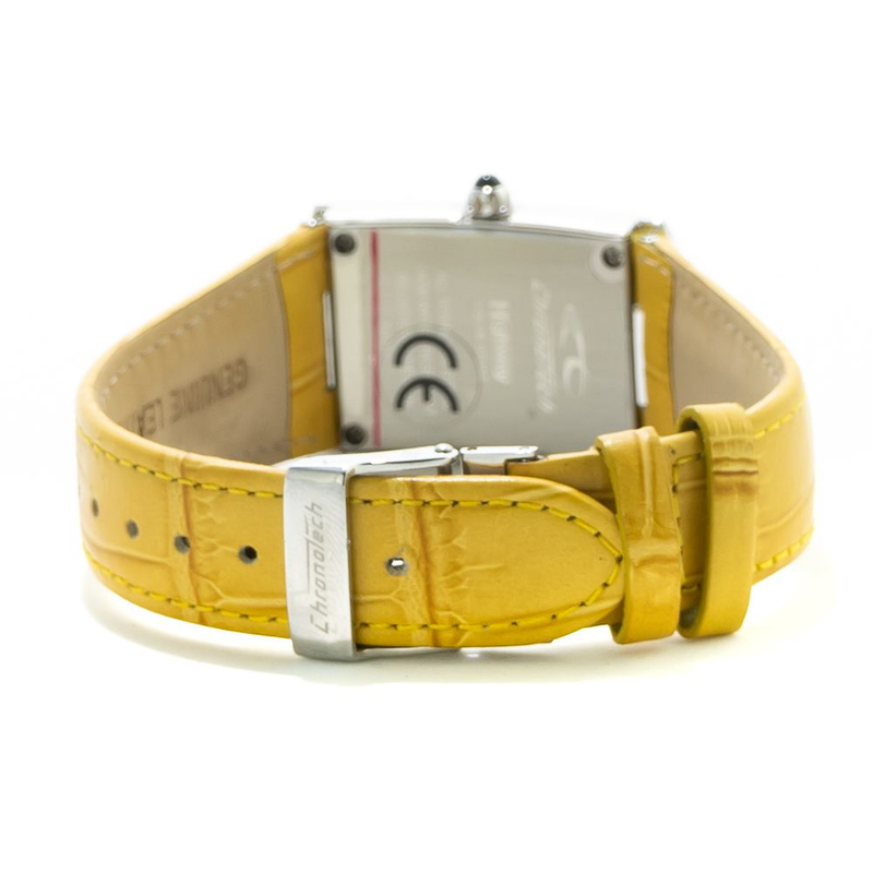 Bicolor leather dress watch-null