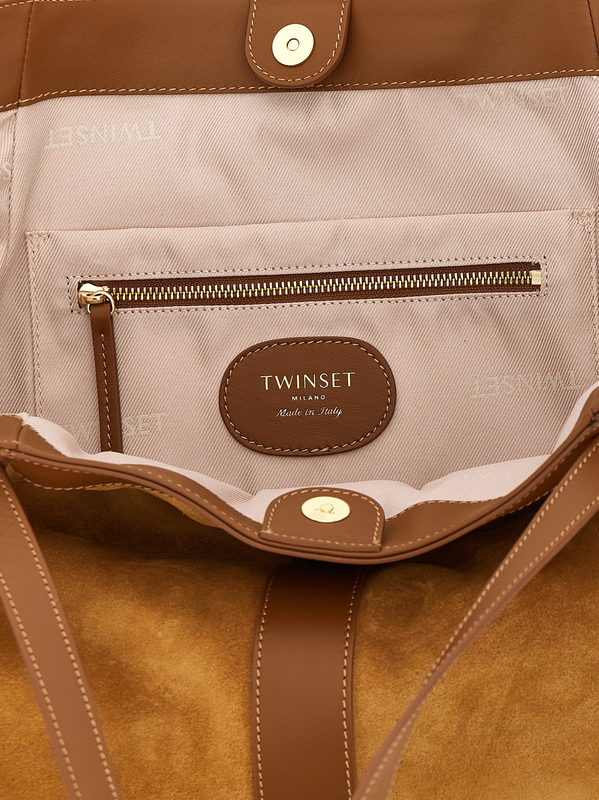 Brown polyethylene tote bag-null