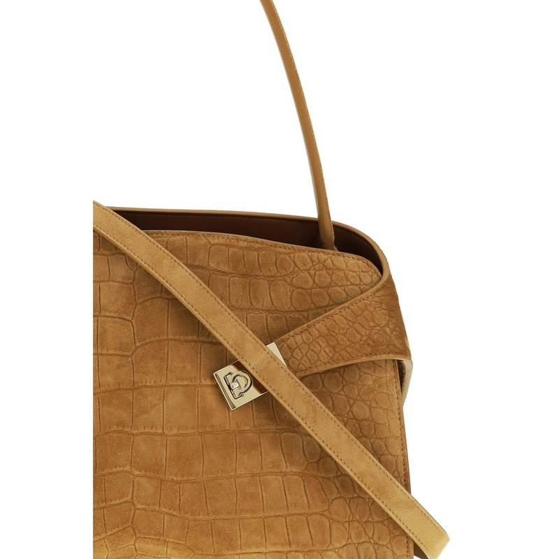 Beige goatskin shoulder bag-null