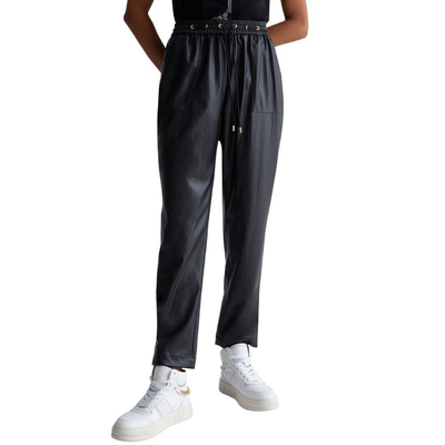 Liu Jo leather effect jogger pants, Black, medium