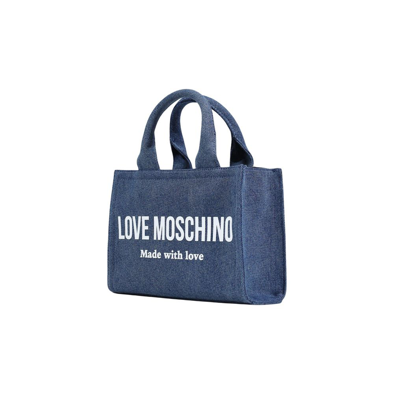 Blue cotton handbag-null