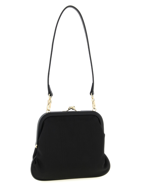 Black viscose clutch bag-null
