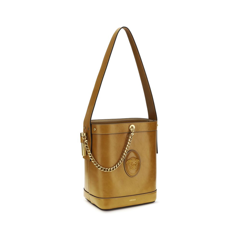 Brown calf leather bos taurus backet bag-null