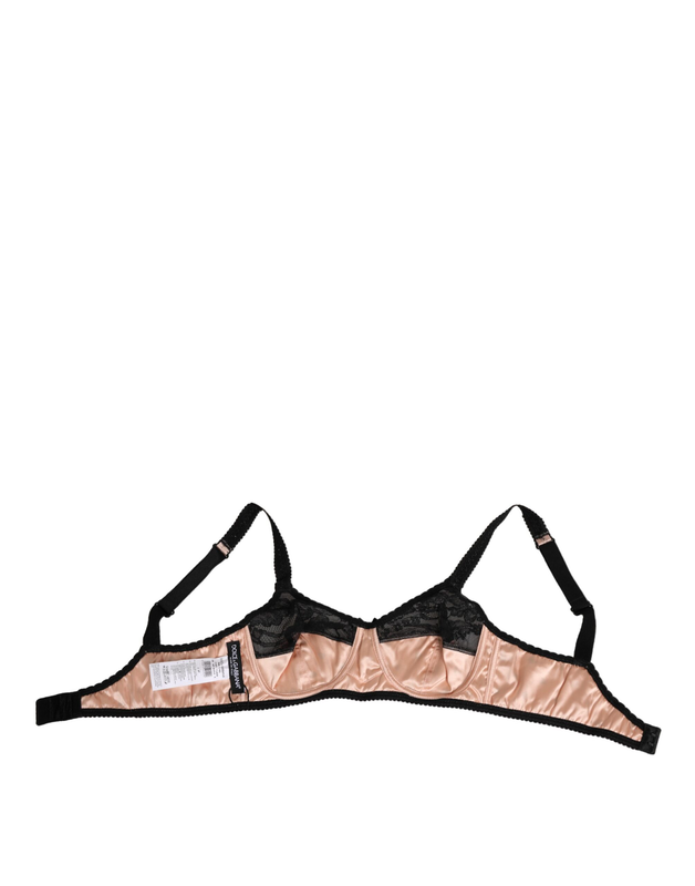 Beige silk heart print soft cup bra underwear-null