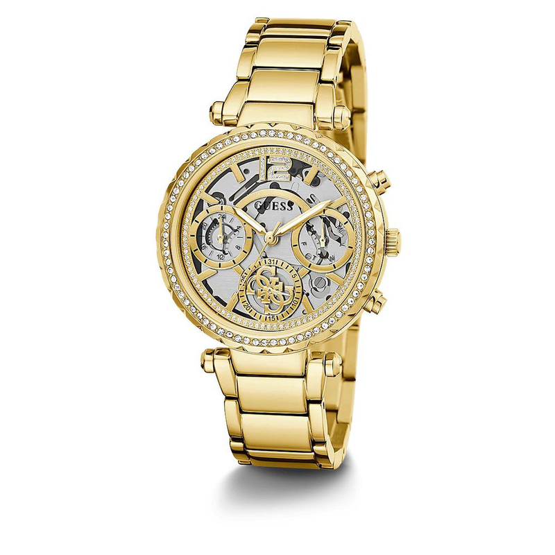 Gold stainless steel dress watch-null