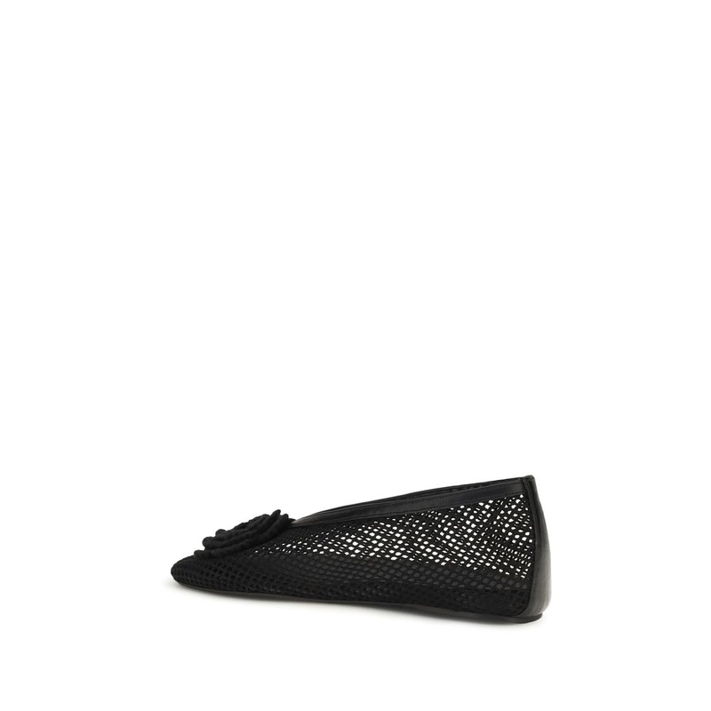 Black polyethylene ballet flats-null