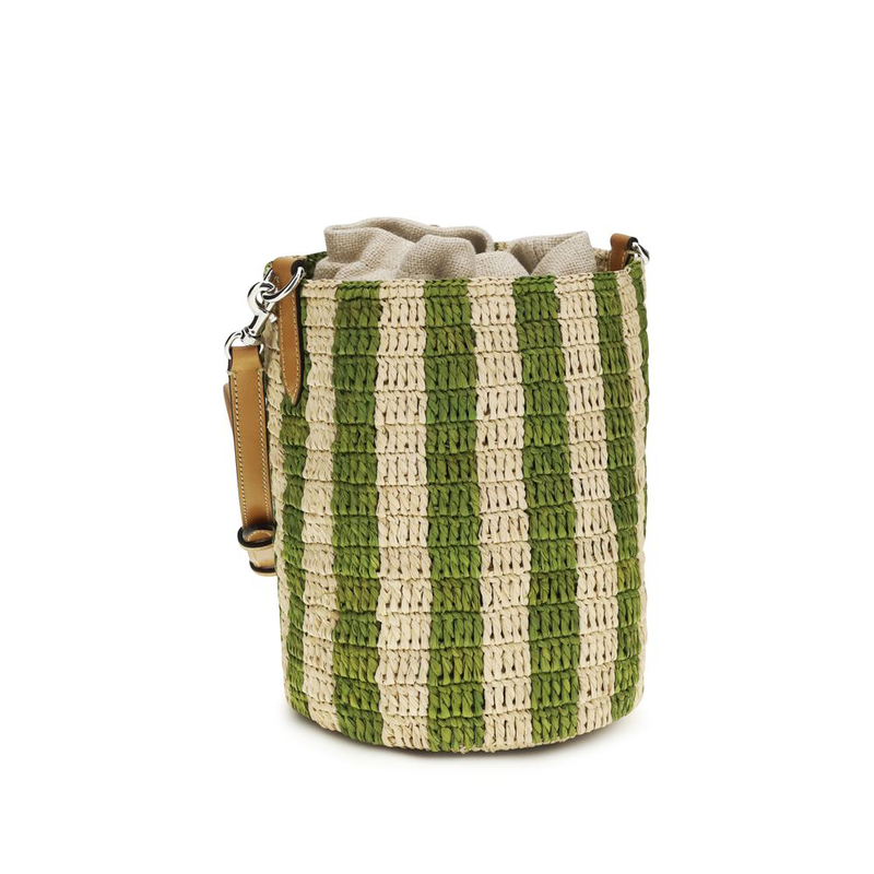 Bicolor raffia backet bag-null