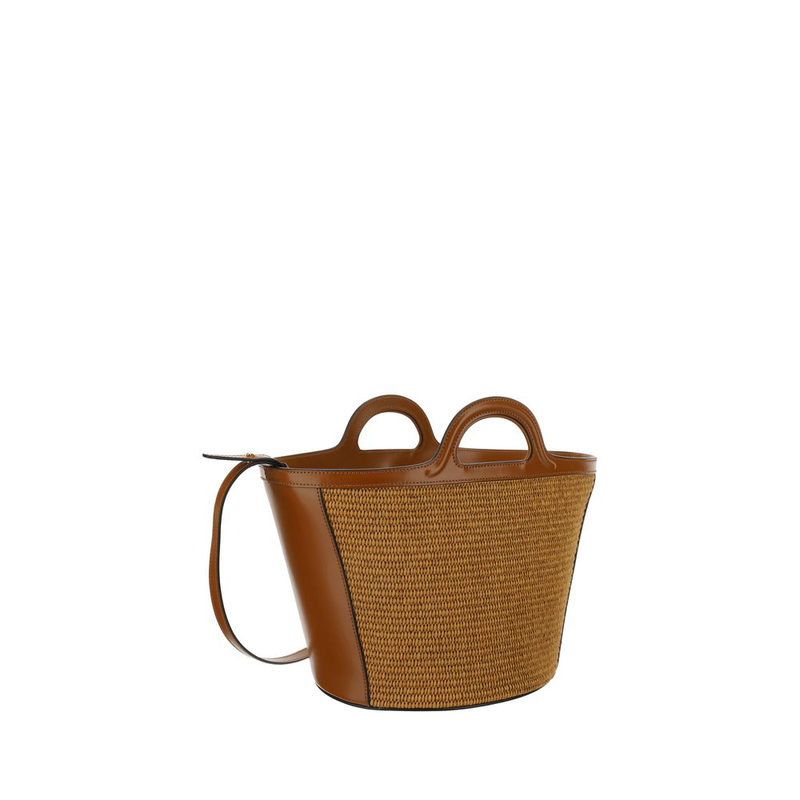 Brown cotton shoulder bag-null