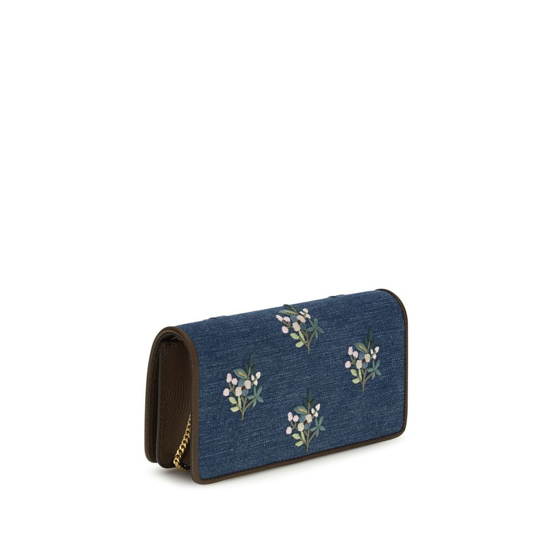 Blue cotton shoulder bag-null