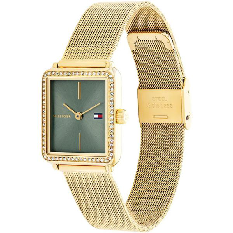 Product image: Tommy hilfiger minimalistic rectangular watch with milanese bracelet, , medium-null