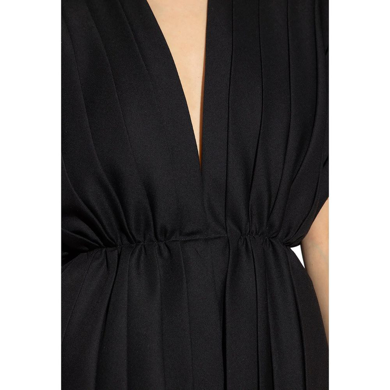 Black wool casual dress-null