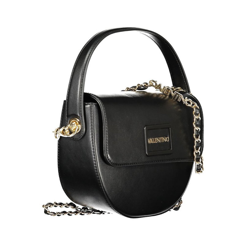 Black polyurethane women's handbag-null