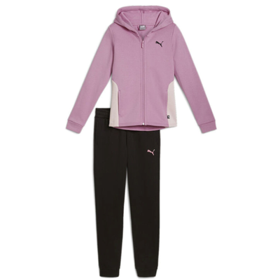 Puma hooded sweat suit fl cl g, Puma White-puma White-pristine-harbor Mist-anise F, medium