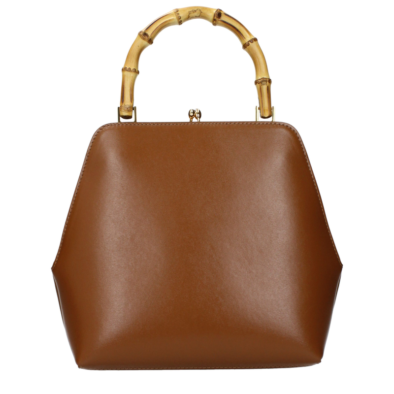 Brown leather handbag-null
