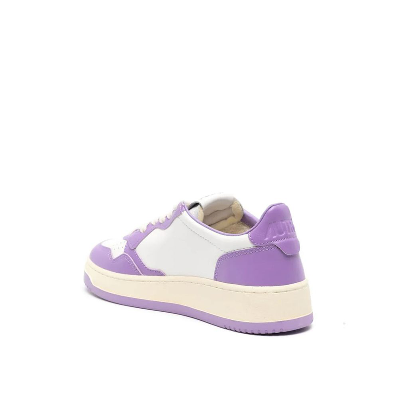 Purple leather low top sneakers-null
