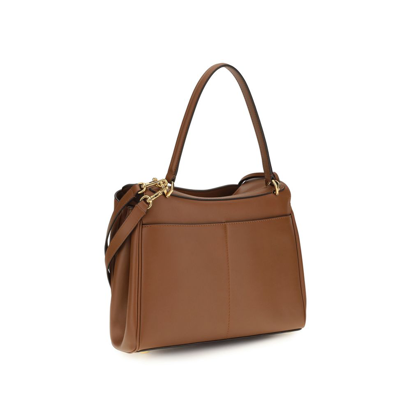 Brown calf leather bos taurus shoulder bag-null