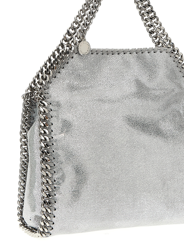 Silver polyester handbag-null