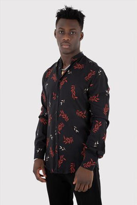 Stefan floral stand up collar shirt