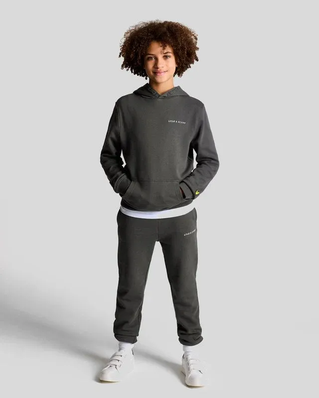 Script embroidered sweatpant w635 gunmetal-null